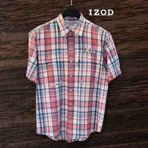 IZOD Men's SurfCaster Cooling Sports Fishing Short Sleeve Button Down Shirt